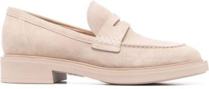 Gianvito Rossi round-toe suede loafers Neutrals