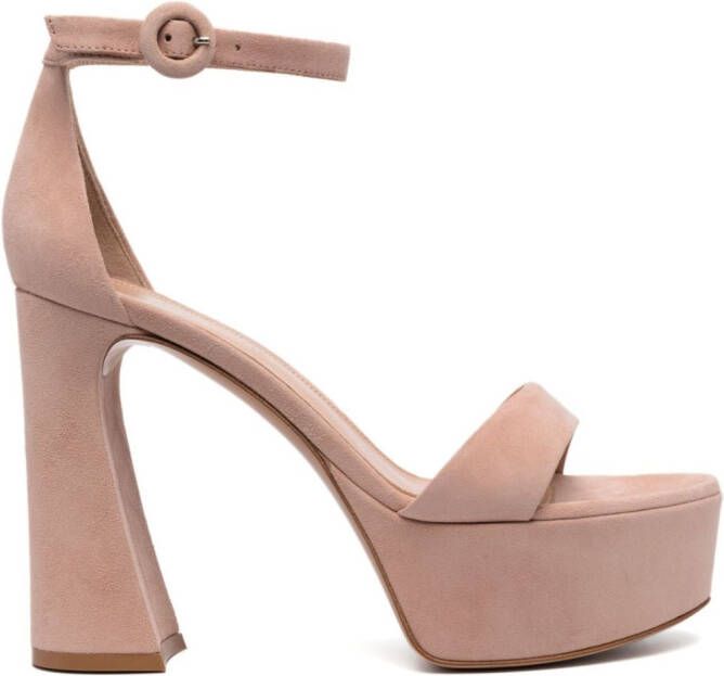 Gianvito Rossi Sheridan 80mm suede sandals Pink