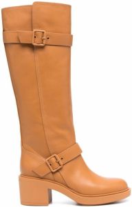 Gianvito Rossi side-buckle knee-length boots Brown