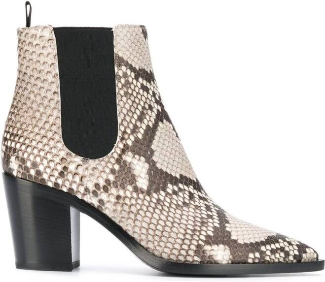 Gianvito Rossi snakeskin ankle boots Neutrals