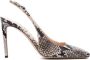 Gianvito Rossi snakeskin-effect square-toe pumps Neutrals - Thumbnail 1