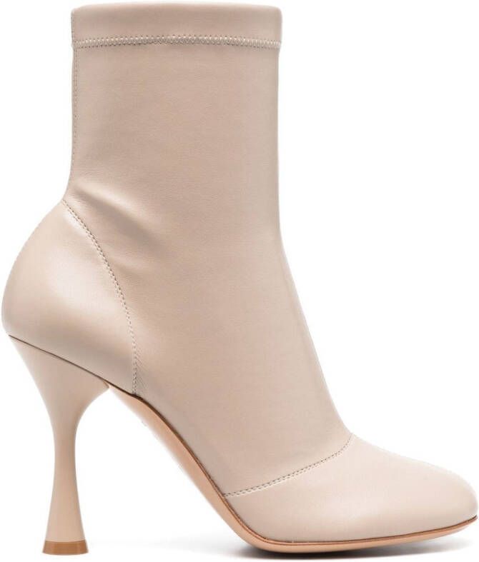 Gianvito Rossi sock-style 100mm leather boots Neutrals