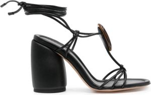 Gianvito Rossi stone-embellished lace-up sandals Black