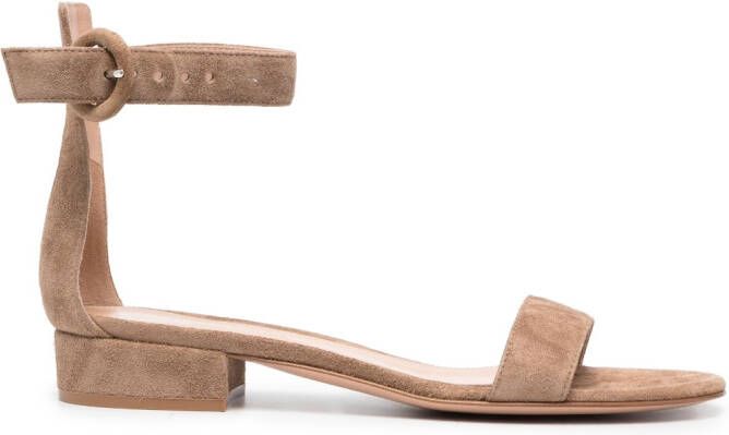 Gianvito Rossi suede buckle-fastening sandals Neutrals