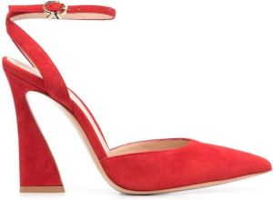 Gianvito Rossi suede pointed-toe pumps Red