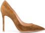 Gianvito Rossi textured pointed toe pumps Brown - Thumbnail 1