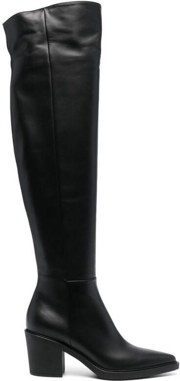 Gianvito Rossi thigh-high pointed boots Black