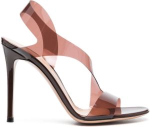 Gianvito Rossi transparent 120mm heeled sandals Brown