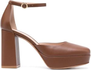 Gianvito Rossi Vian 70mm block-heel pumps Brown