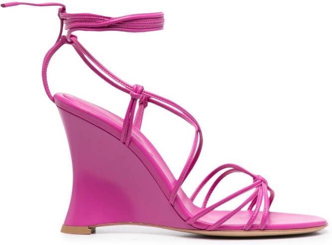 Gianvito Rossi wedge-heel strappy sandals Pink
