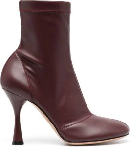 Gianvito Rossi Larue 100mm leather ankle boots Red