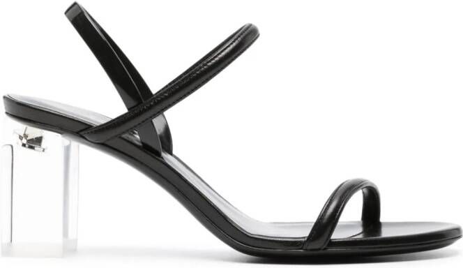 Giorgio Armani 80mm block-heel leather sandals Black