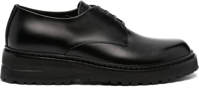 Giorgio Armani almond-toe leather derby shoes Black