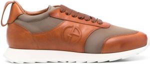 Giorgio Armani panelled low-top sneakers Brown