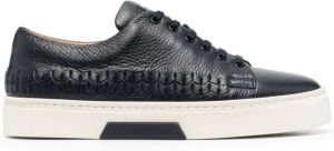 Giorgio Armani pebble-leather low-top sneakers Blue
