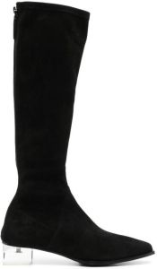 Giorgio Armani square-toe 35mm boots Black
