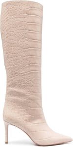 Giuliano Galiano 75mm crocodile-effect leather boots Neutrals