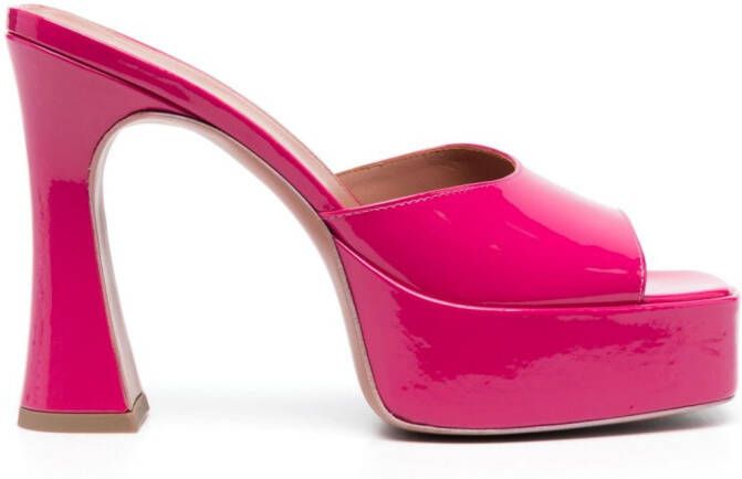 Giuliano Galiano Charlie 125mm patent-leather mules Pink