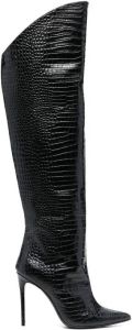 Giuliano Galiano crocodile-effect 110mm boots Black