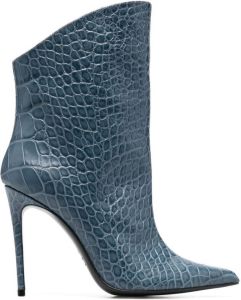 Giuliano Galiano Elise 105mm embossed ankle boots Blue