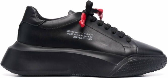 Giuliano Galiano leather lace up sneakers Black