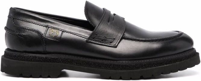 Giuliano Galiano leather penny loafers Black