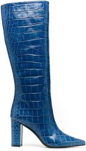 Giuliano Galiano Serena crocodile effect boots Blue