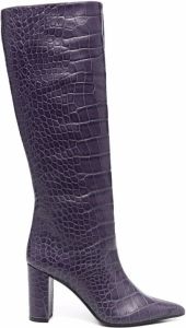 Giuliano Galiano Serena crocodile effect boots Purple