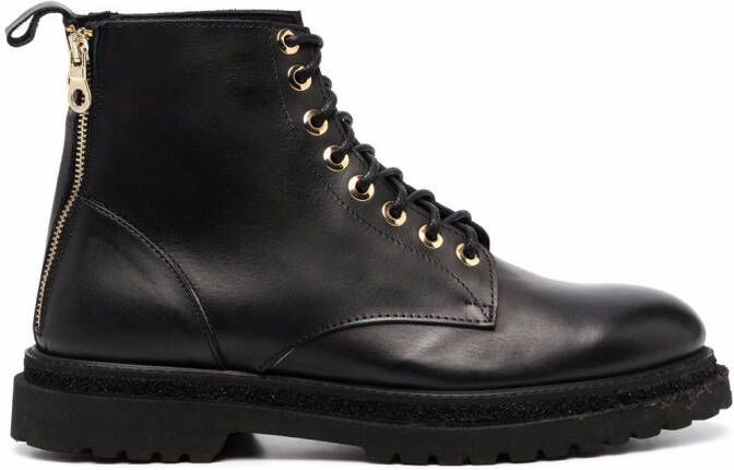 Giuliano Galiano zipped lace-up leather boots Black