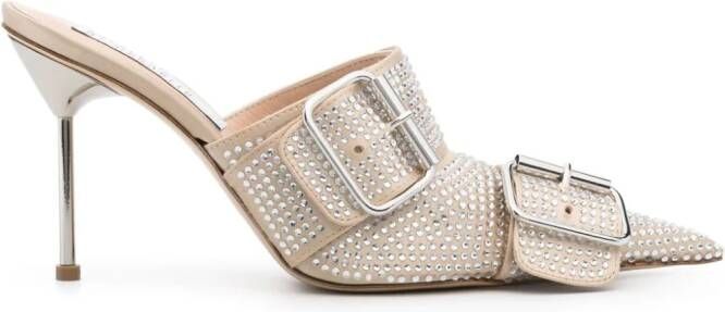 Giuseppe Di Morabito 100mm crystal-embellished mules Neutrals