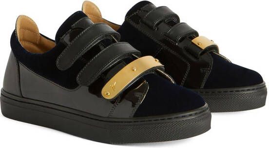 Giuseppe Junior Jody Jr velvet-detail low-top sneakers Blue