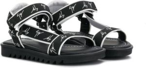 Giuseppe Junior logo sandals Black