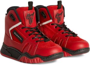 Giuseppe Junior Talon Jr suede-panel high-top sneakers Red