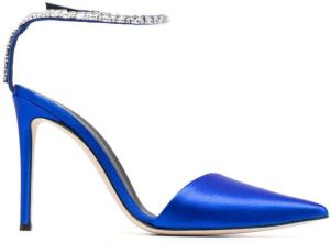 Giuseppe Zanotti 100mm crystal-embellished satin pumps Blue