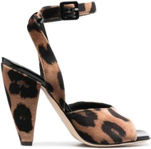 Giuseppe Zanotti 110mm leopard-print sandals Brown