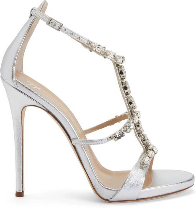 Giuseppe Zanotti 120mm Elba crystal stiletto-heels Grey