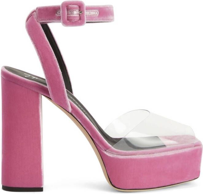 Giuseppe Zanotti 120mm transparent platform sandals Pink