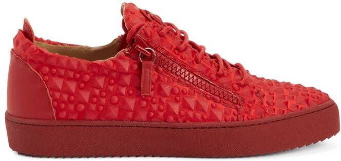Giuseppe Zanotti 3D detailing low-top sneakers Red