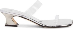 Giuseppe Zanotti 45mm transparent mid-block sandals Silver