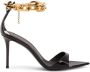 Giuseppe Zanotti 90mm chain-trim leather sandals Black - Thumbnail 1