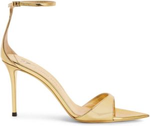 Giuseppe Zanotti 90mm metallic-effect heeled sandals Gold