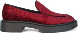 Giuseppe Zanotti Achille velvet loafers Red