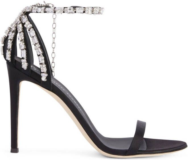 Giuseppe Zanotti Adele crystal 105mm sandals Black