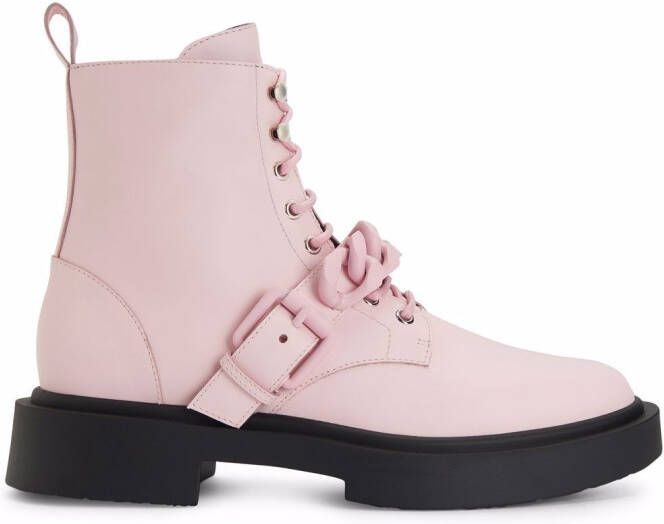 Giuseppe Zanotti Adric chain-trim ankle boots Pink