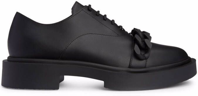 Giuseppe Zanotti Adric chain-trim lace-up shoes Black