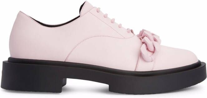 Giuseppe Zanotti Adrik chain-trim lace-up shoes Pink