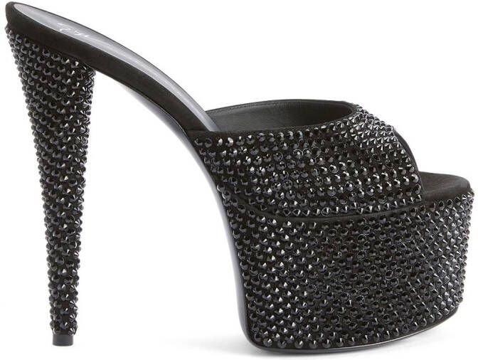 Giuseppe Zanotti Aida 150mm crystal-embellished sandals Black