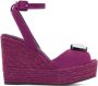 Giuseppe Zanotti Aina woven-wicker crystal-embellished sandals Purple - Thumbnail 1
