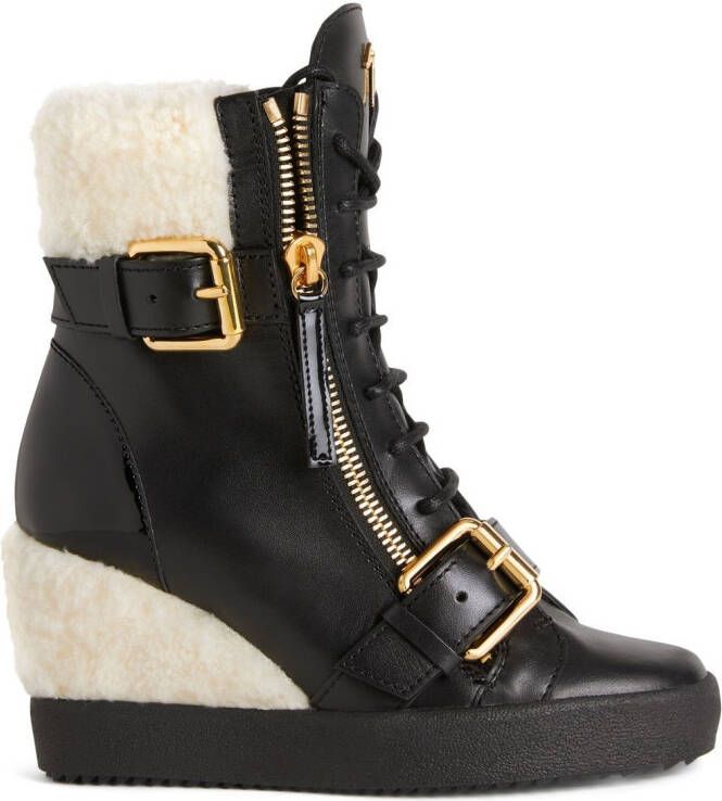 Giuseppe Zanotti Aitana 75mm wedge boots Black