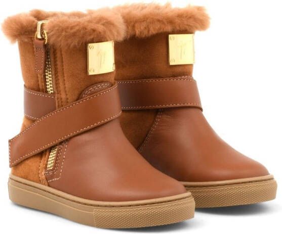 Giuseppe Zanotti Alec leather snow boots Brown